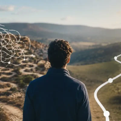 Illustration du cerveau humain simplifiant la réalité et les informations complexes