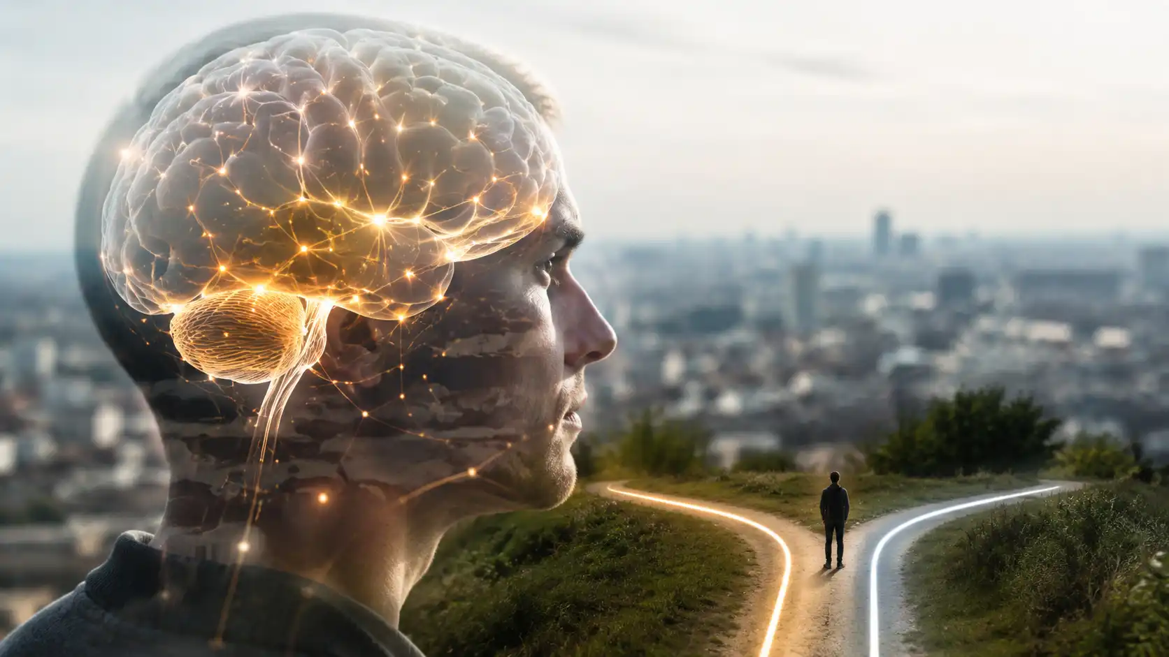 Illustration réaliste sur le cerveau et la prise de décision consciente selon les neurosciences