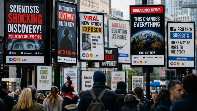 la viralité des idées fausses sur les réseaux sociaux et des biais cognitifs humains.